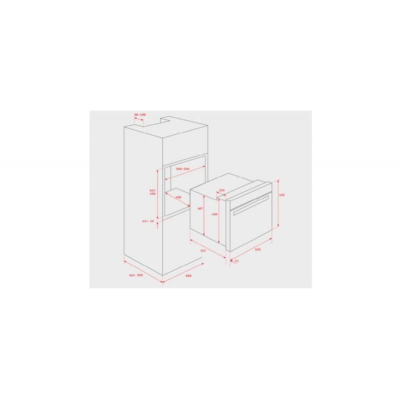Horno Teka Hbc 535 Ss 48 L Display Led 2593w Acero Inoxidable Negro