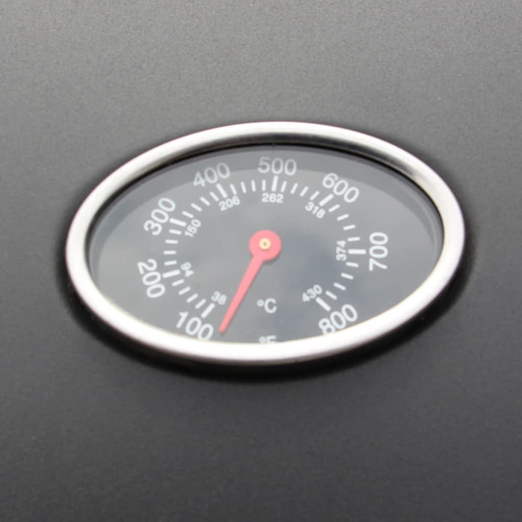 Barbacoa Grill De Gas 4+1 Quemadores Negra Vidaxl