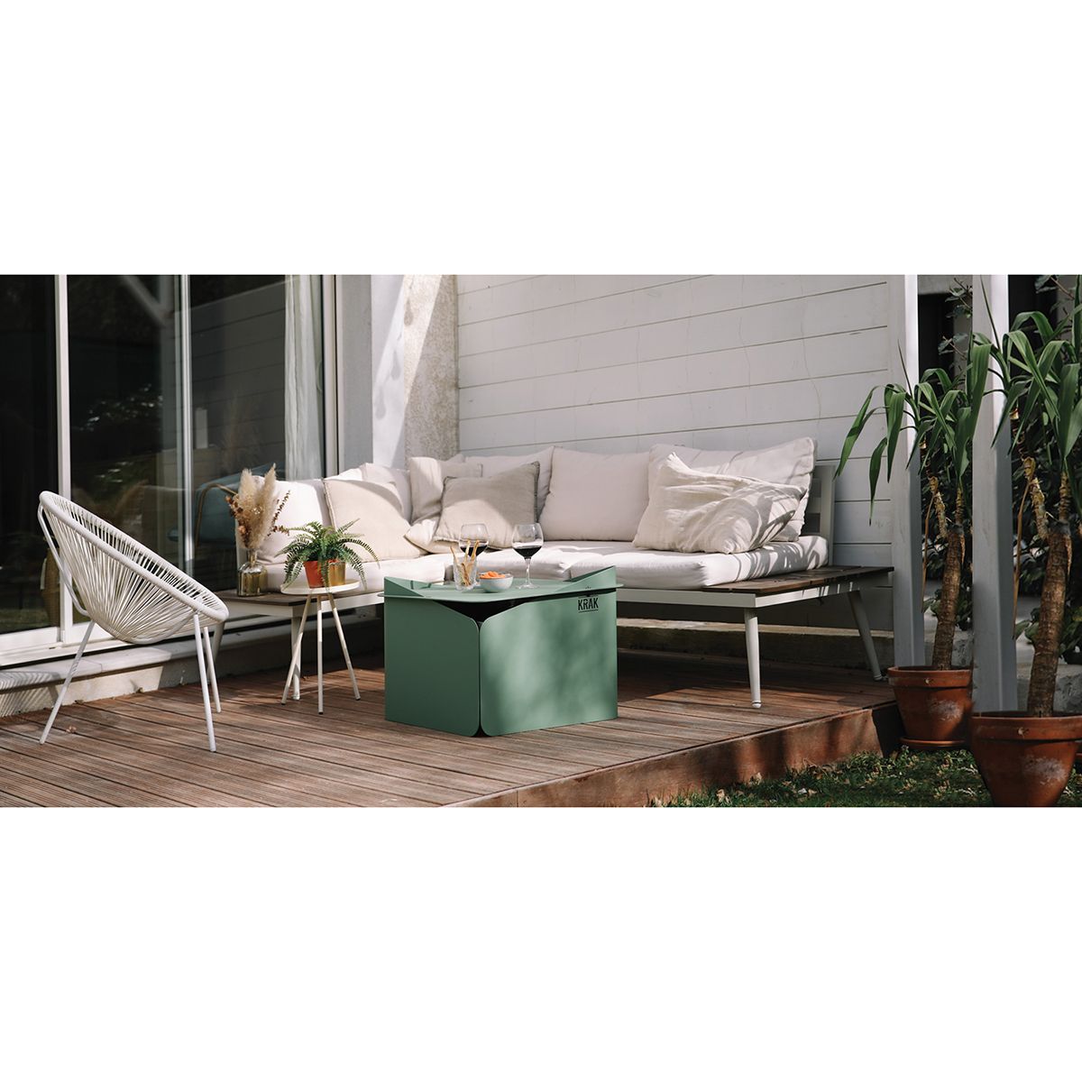 Krak Brasero De Madera + Bandeja 79x69cm - Levant + Plateau Vert Provence