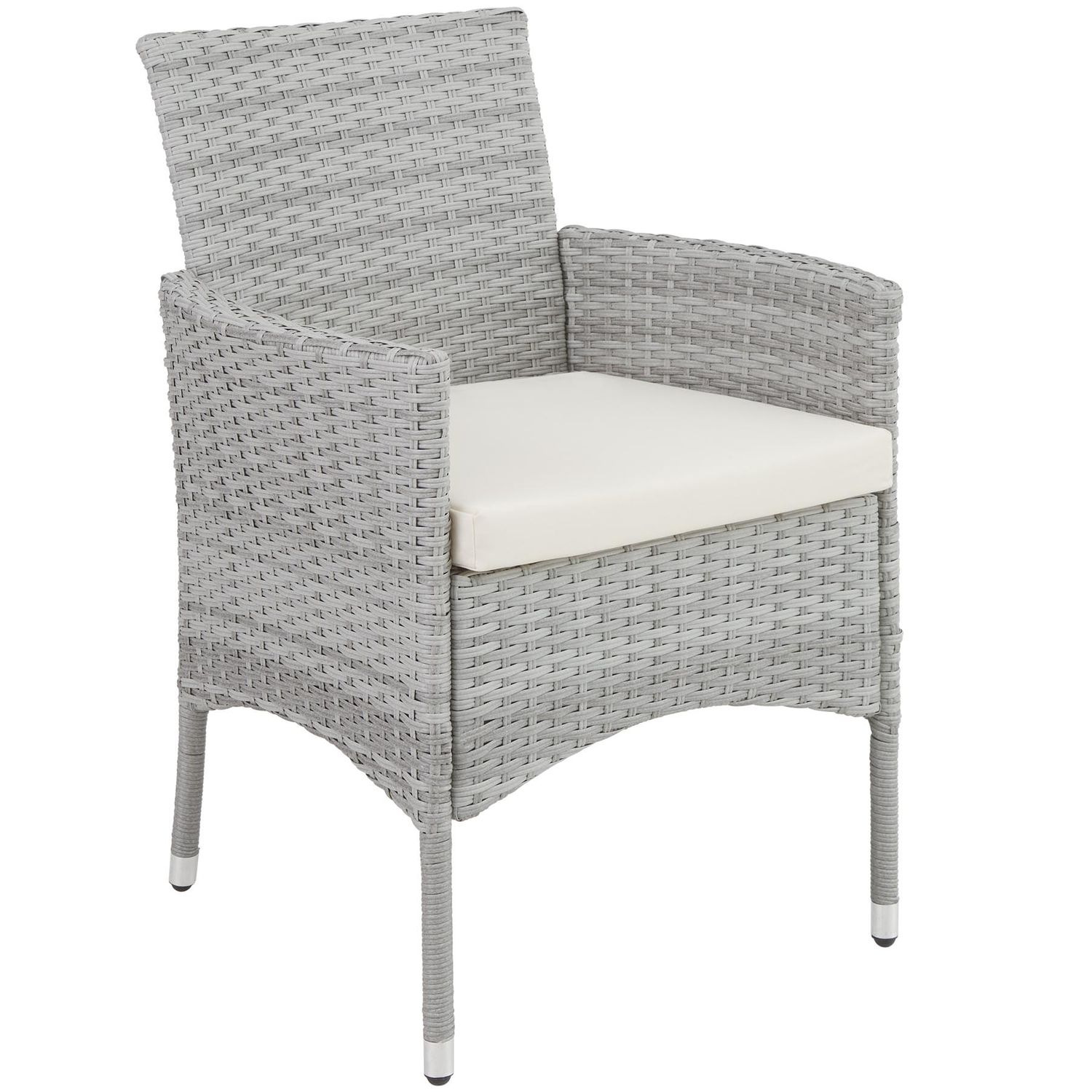 Conjunto De Ratán Luzern Con 4 Fundas - Gris Claro