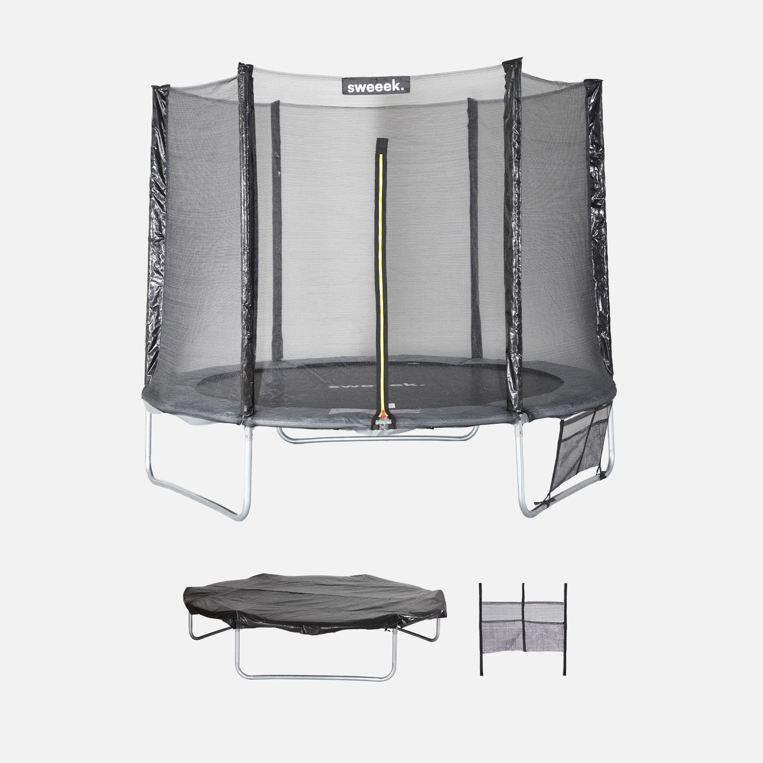 Cama Elástica Con Pack De Accesorios, 250cm, Gris