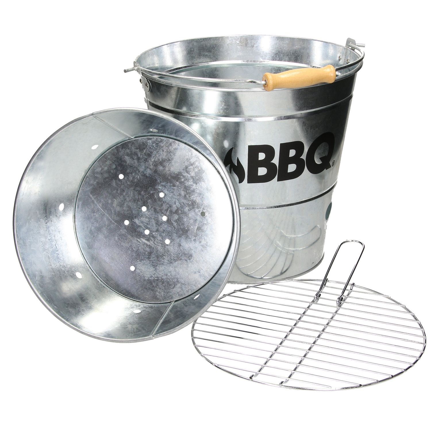 Cubo Grill Con Rejilla Y Asa De Transporte Ø25cm Plata Ecd Germany