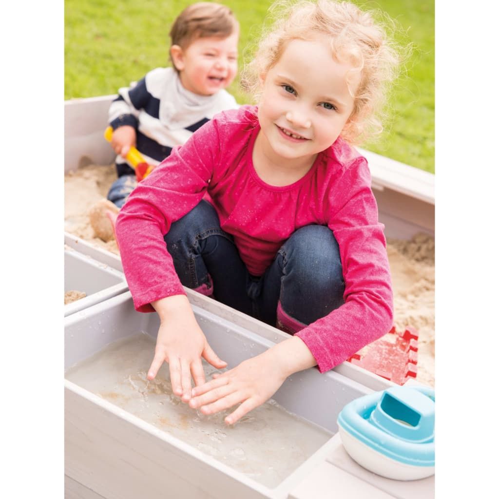 Arenero De Jardín Con Bandeja De Juegos Gris Roba