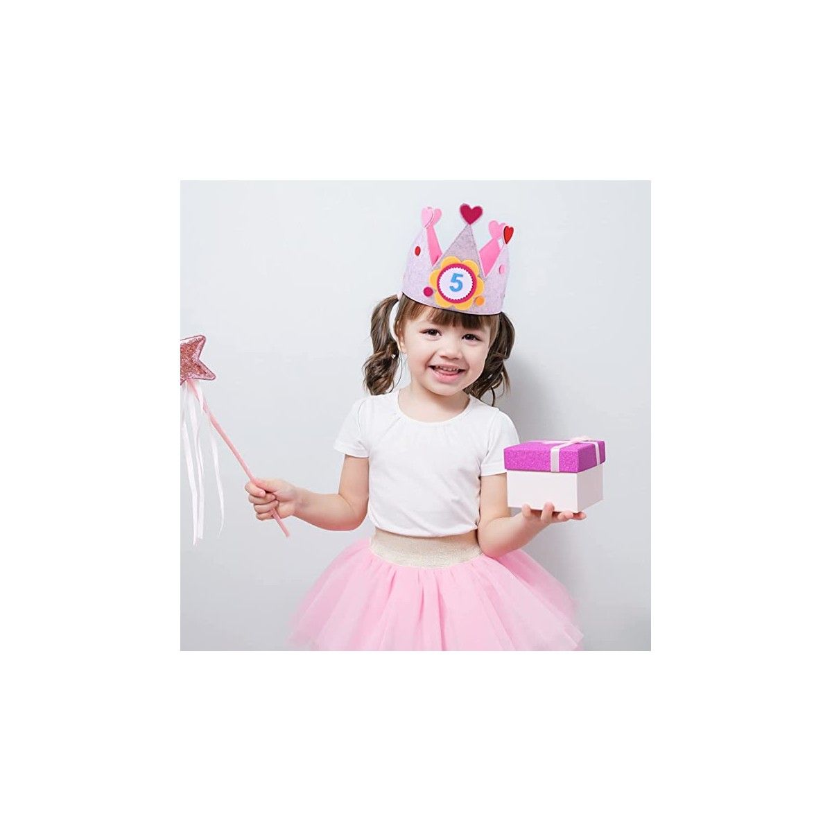 Corona Cumpleaños Con Números Intercambiables Rosa - Juegos Y Juguetes Infantiles Para Niños