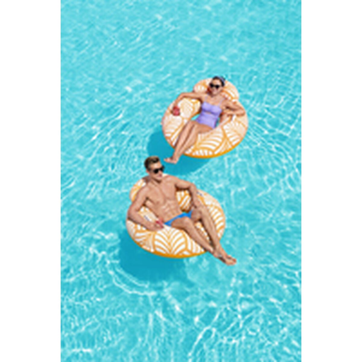 Sillón Hinchable Para Piscina Plástico 118 X 117 Cm Deluxe - Bestway. Naranja