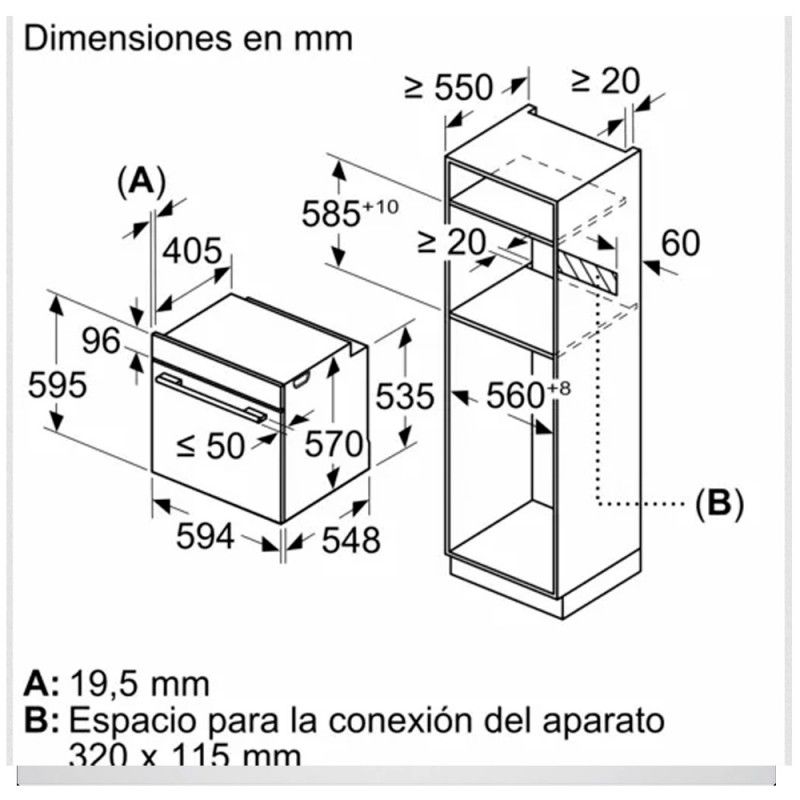 Horno Balay 3hb5000b2 Cristal Blanco