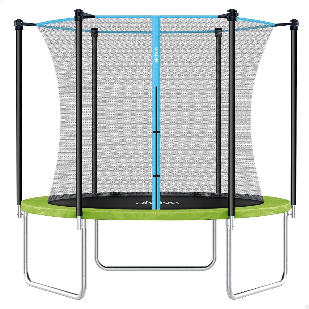 Cama Elástica Infantil Acero Máx.120 Kg - Aktive. Verde, Negro Y Azul