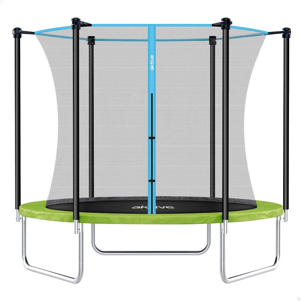 Cama Elástica Infantil Acero Máx.50 Kg - Aktive. Verde, Negro Y Azul