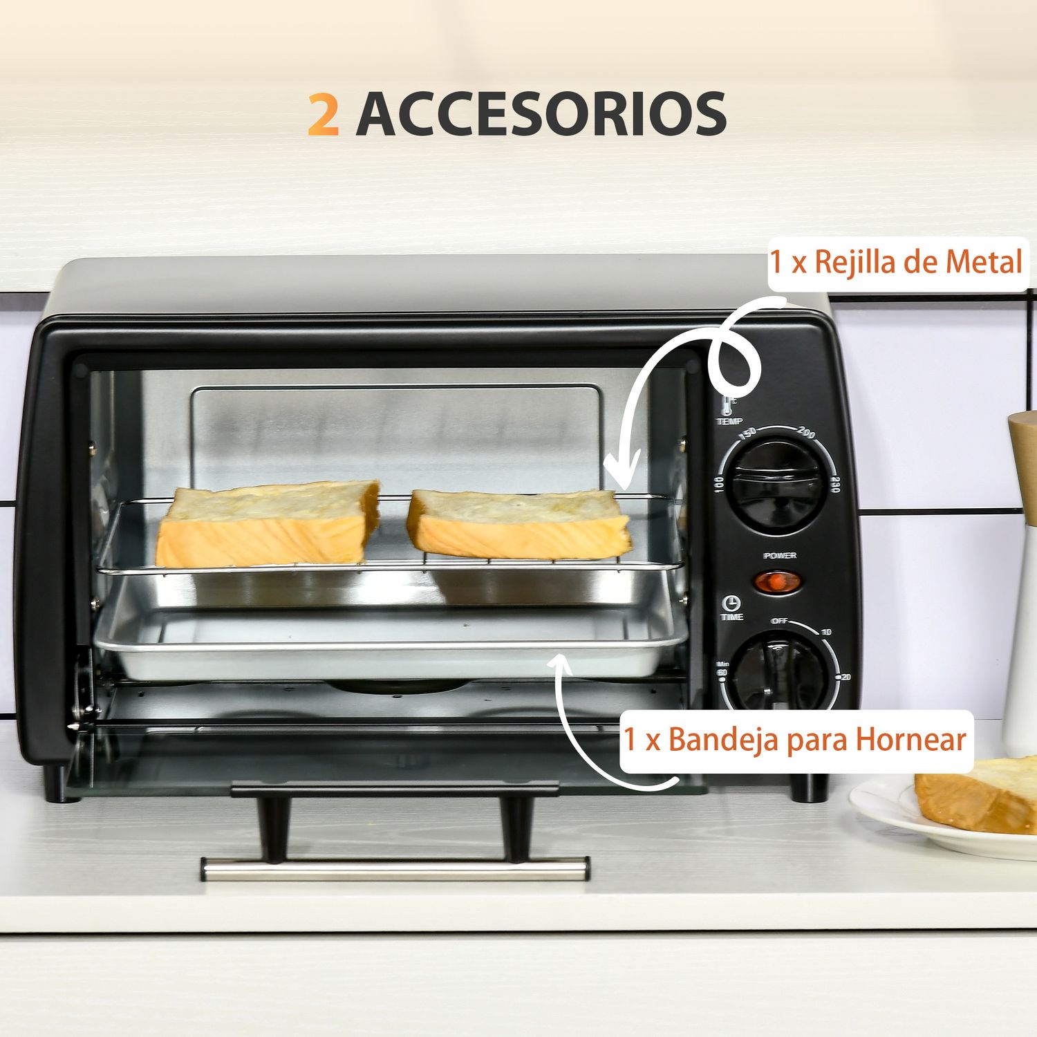 Horno Eléctrico Sobremesa 10 L 750w Con Temperatura Hasta 230 ℃homcom