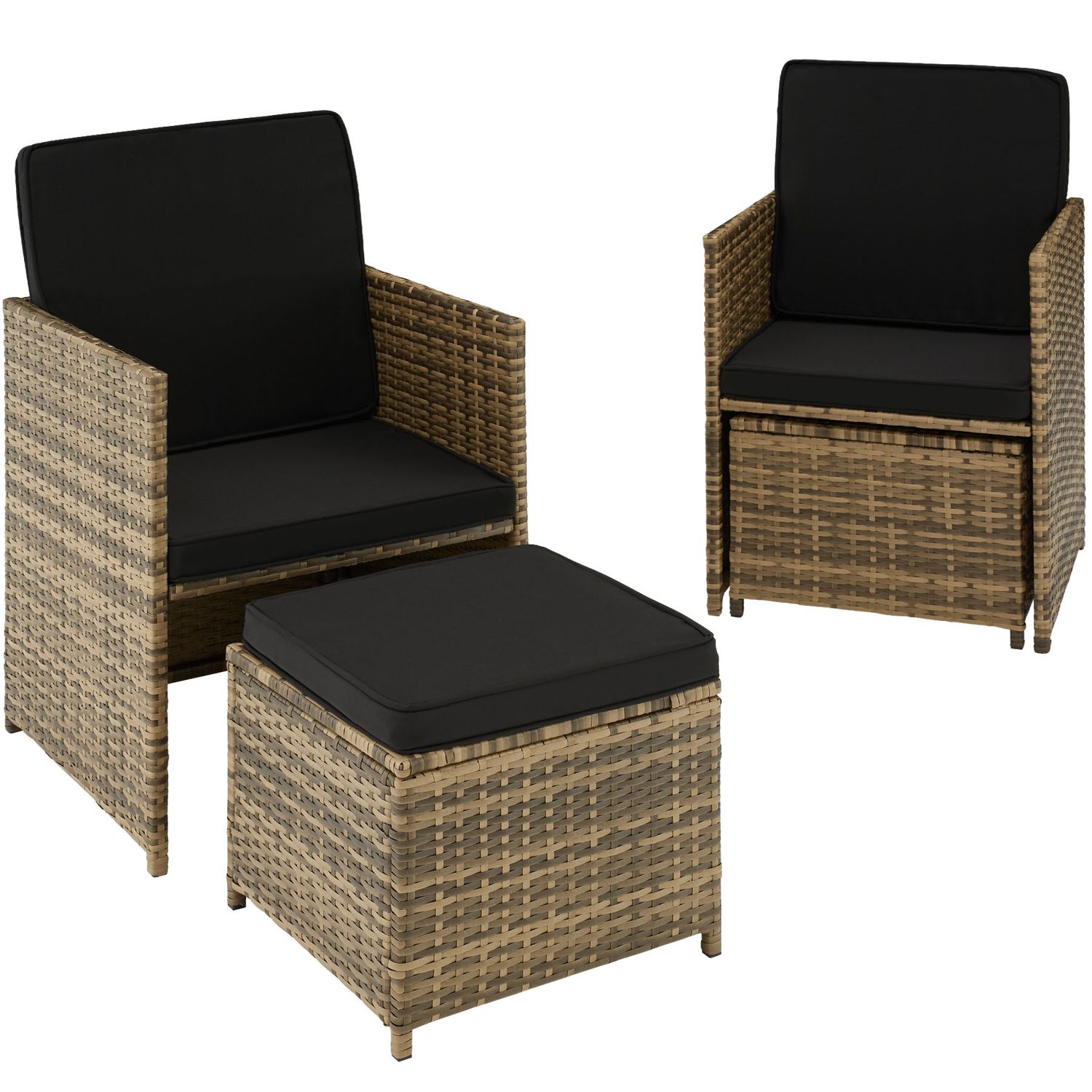 Conjunto De Ratán Palermo  - Natural