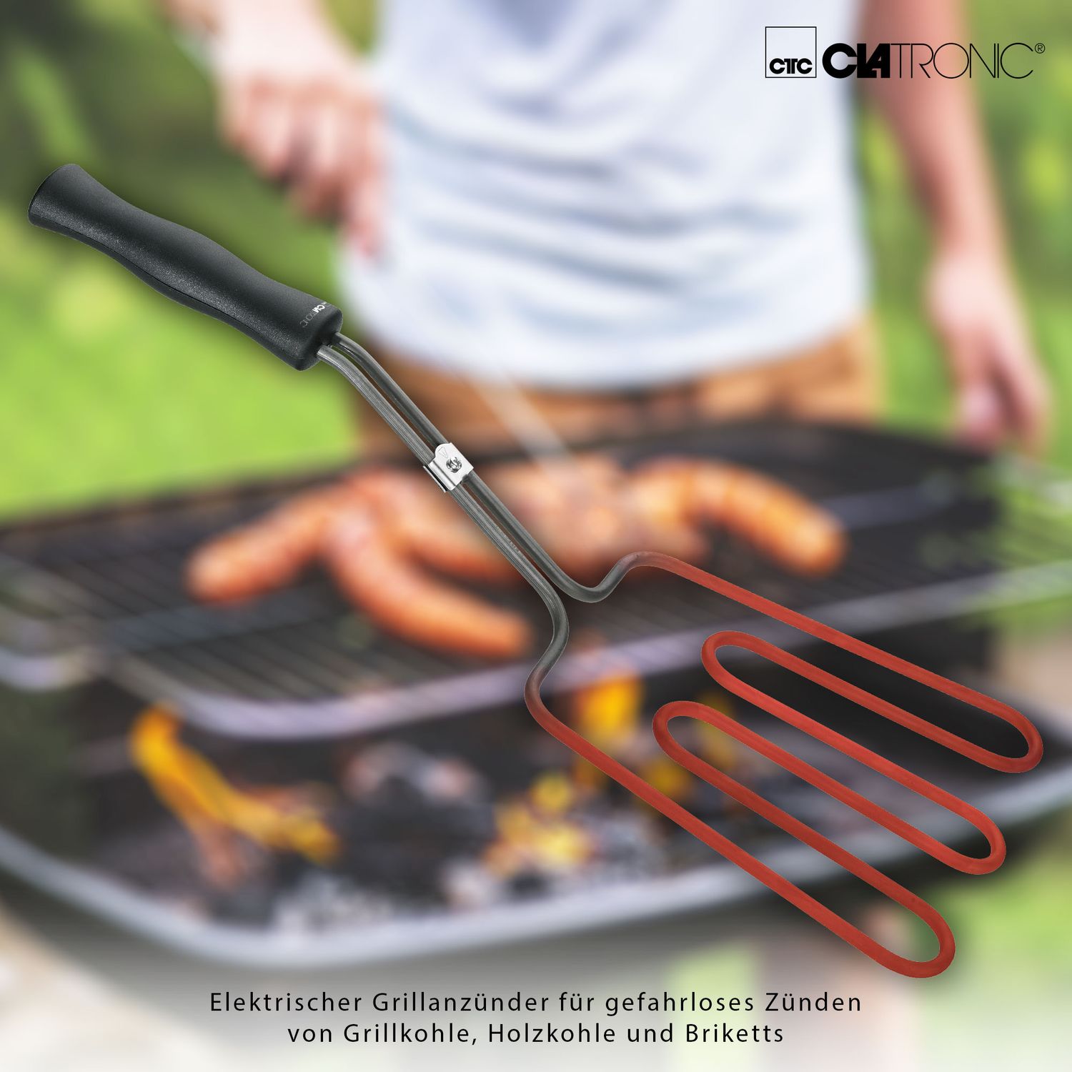 Encendedor Eléctrico Para Barbacoa, Mínima Emisión De Humos Plata 800w Clatronic Ega 3404
