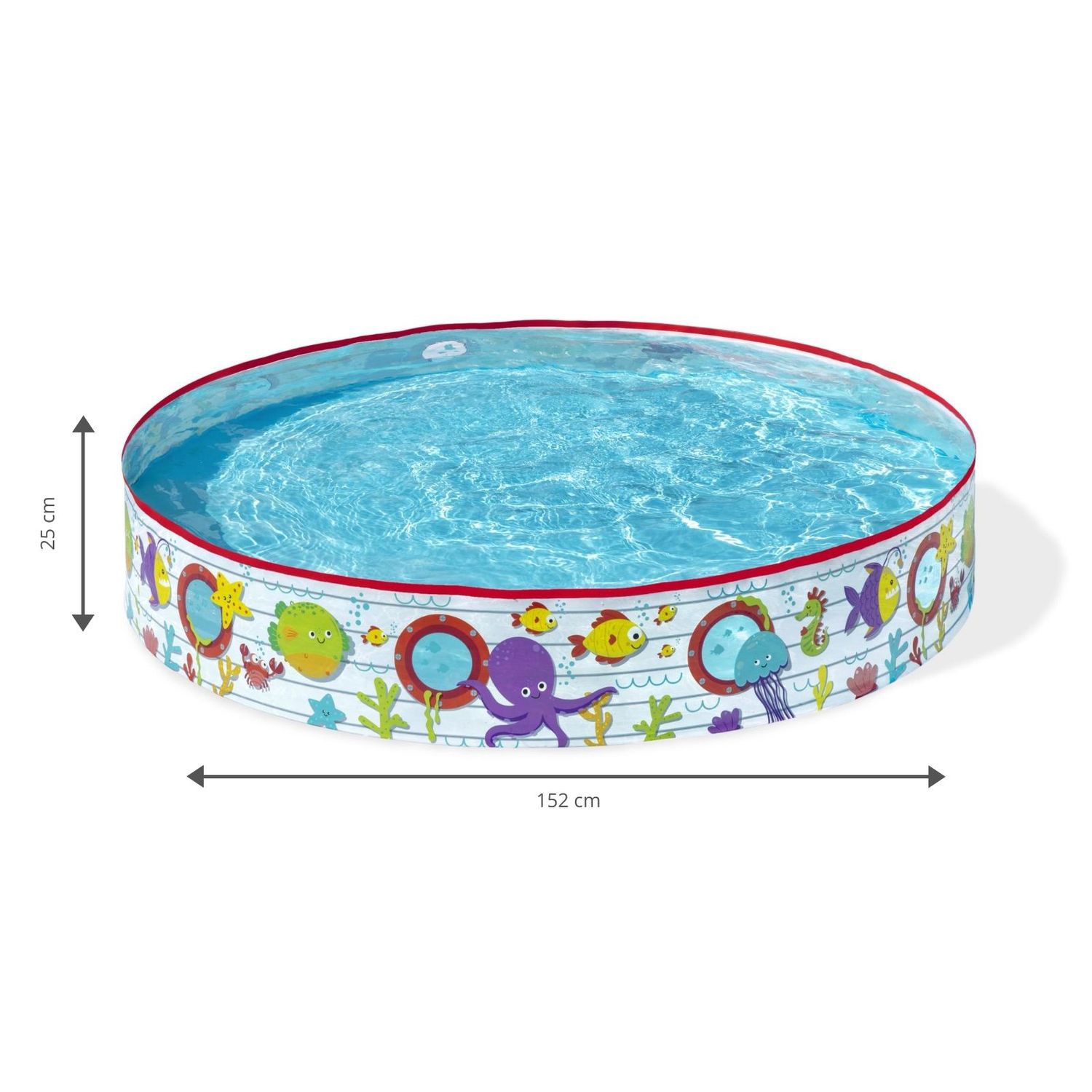 Bestway Piscina Rigida Infantil Pvc Peces 152x25 Cm +2 Años Jardin 55029
