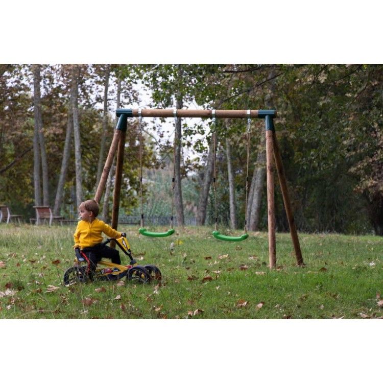 Columpio Doble De Madera Redonda Masgames Kadi L