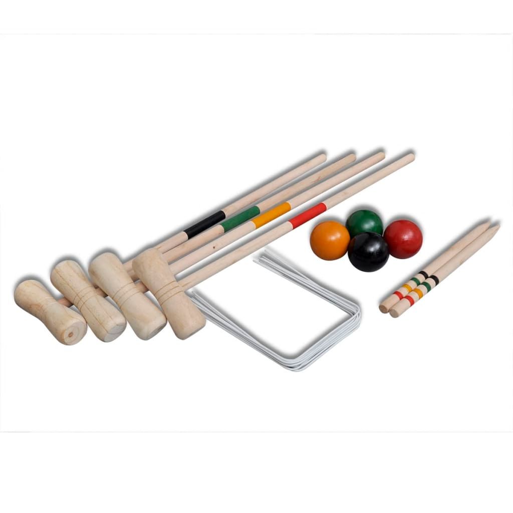 Juego De Croquet De Madera Para 4 Jugadores Vidaxl