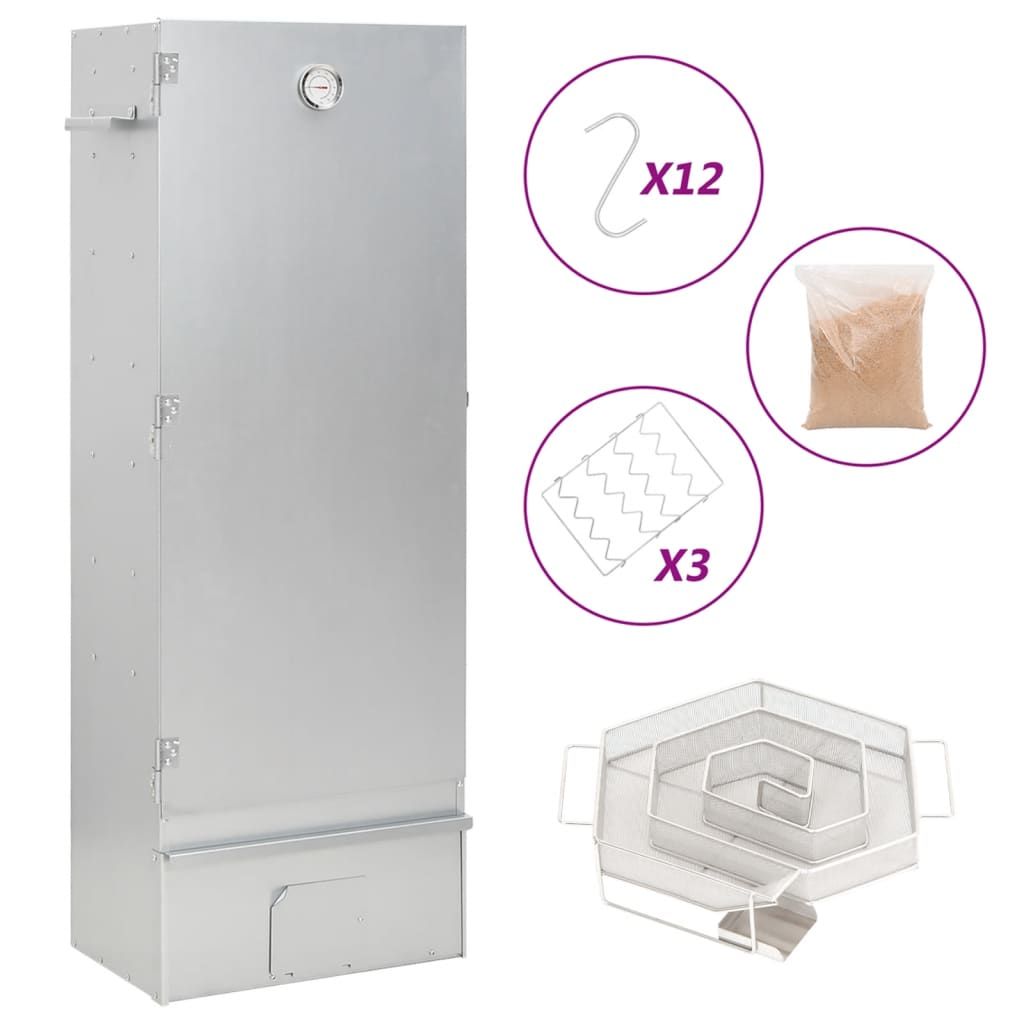 Horno Ahumador De Bbq Con Generador Humo Frío Acero Galvanizado Vidaxl