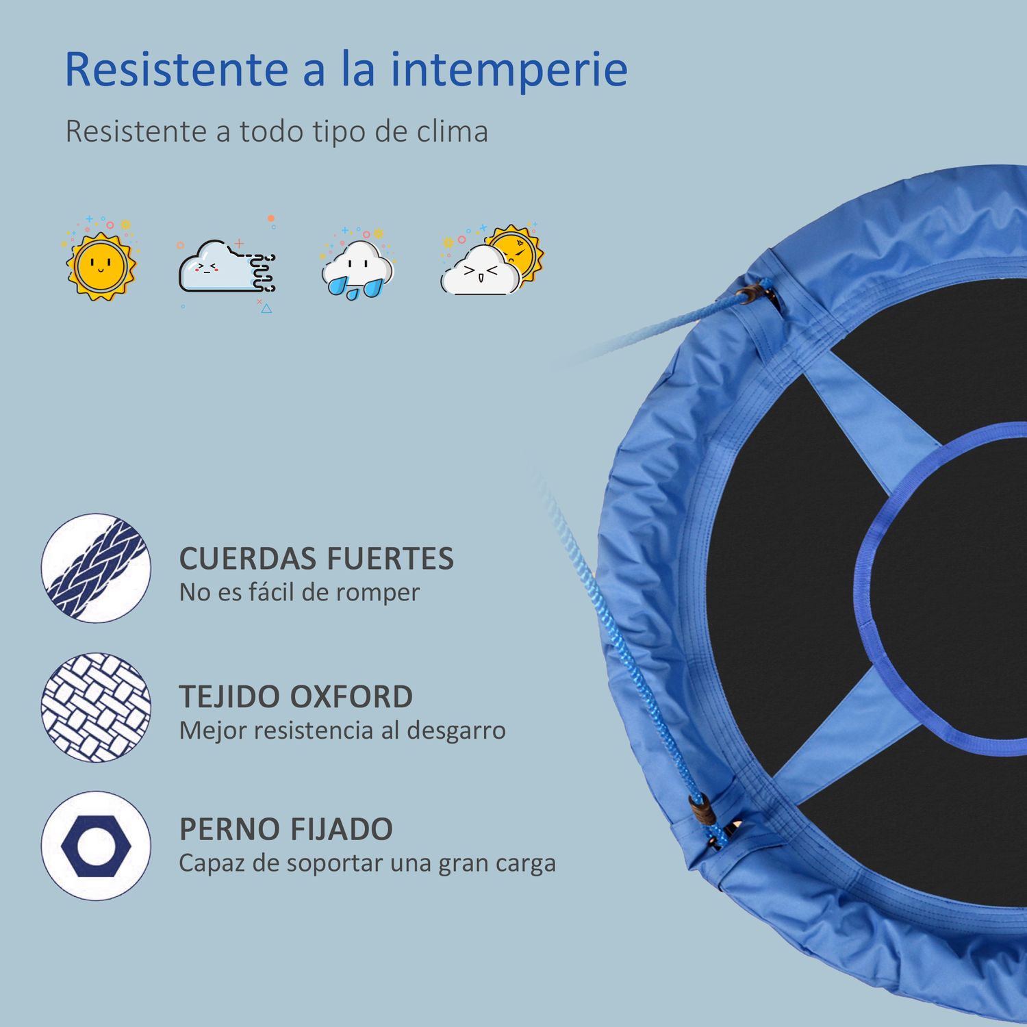 Columpio Nido Infantil Azul Y Negro Homcom