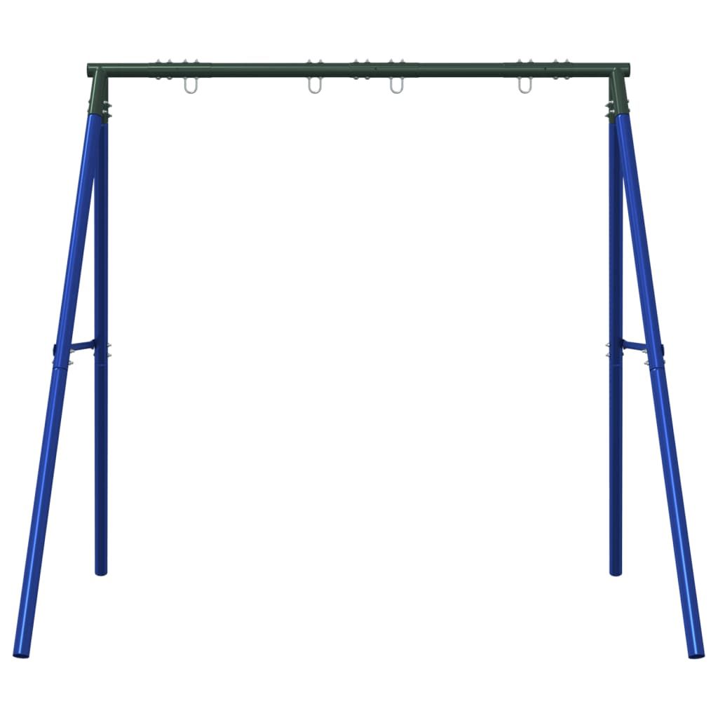 Estructura Columpio Exterior Y 4 Ganchos Para Colgar Acero Azul Vidaxl