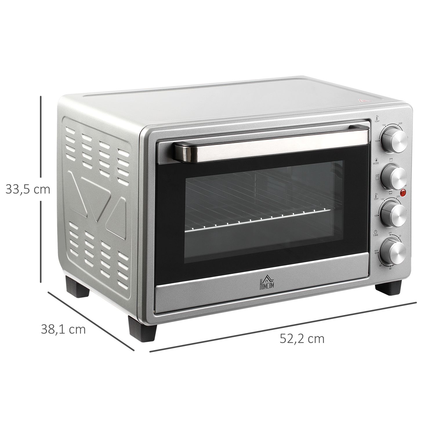 Mini Horno Eléctrico 32l 1600w Con 3 Modos De Calor Homcom
