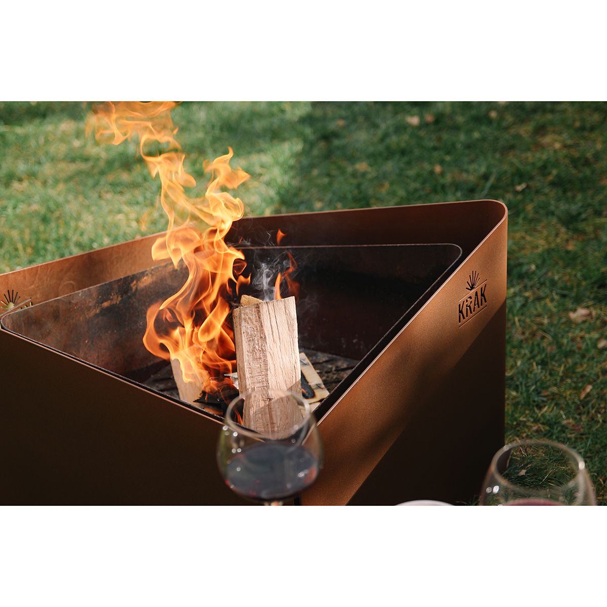 Krak Brasero De Leña + Parrilla 79x69cm - Levant + Grille Fleur De Rouille