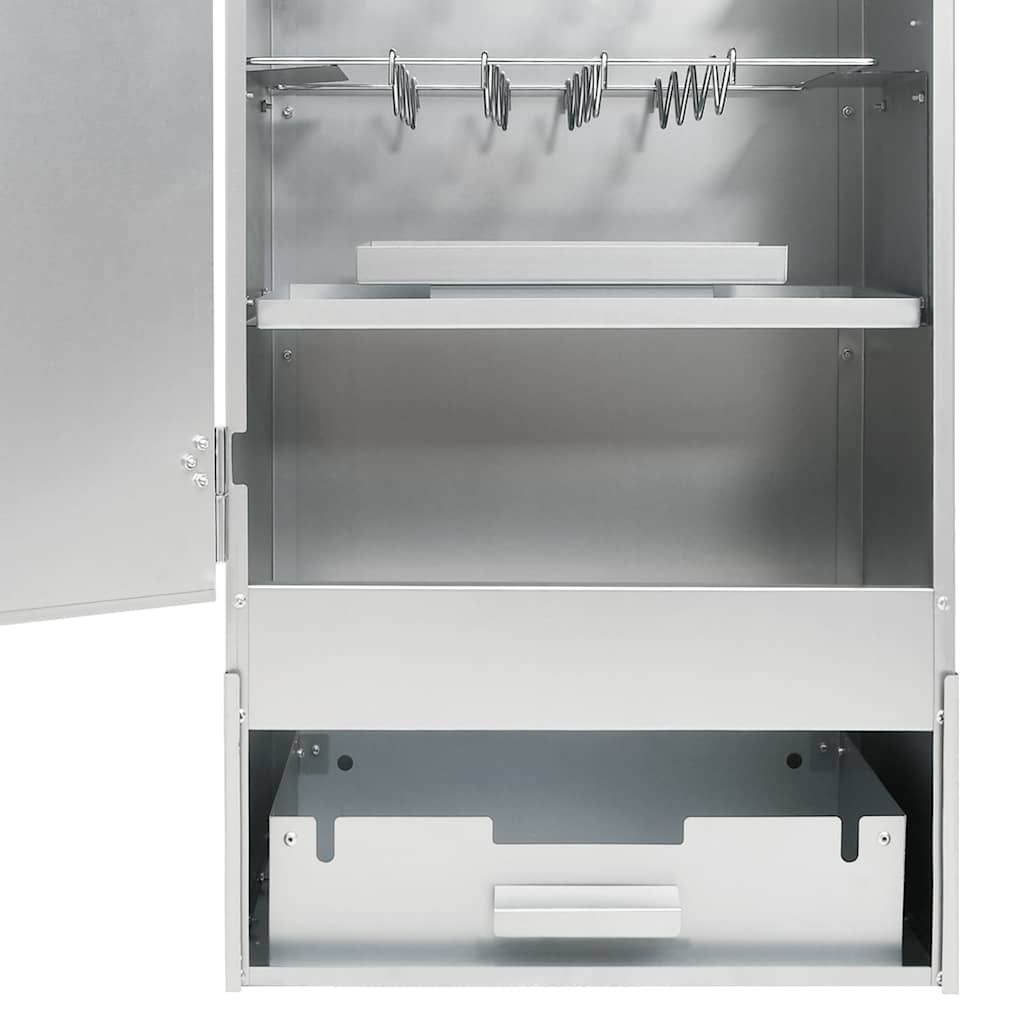Horno Ahumador De Barbacoa Con Mesa Acero Galvanizado Vidaxl