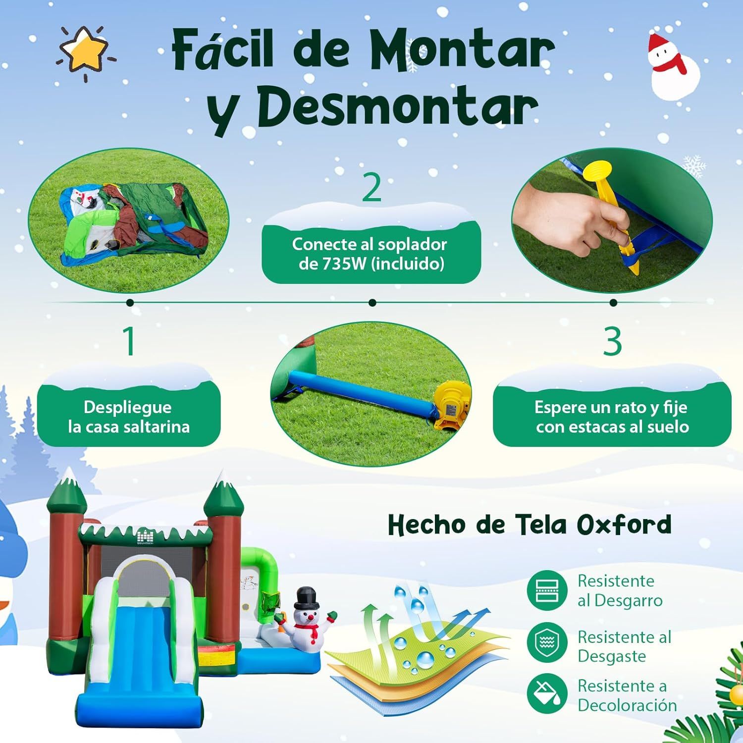 Castillo Hinchable Para Niños 3-10 Años, Castillo Hinchable Grande Temático Costway 163 X 67 X 33 Cm