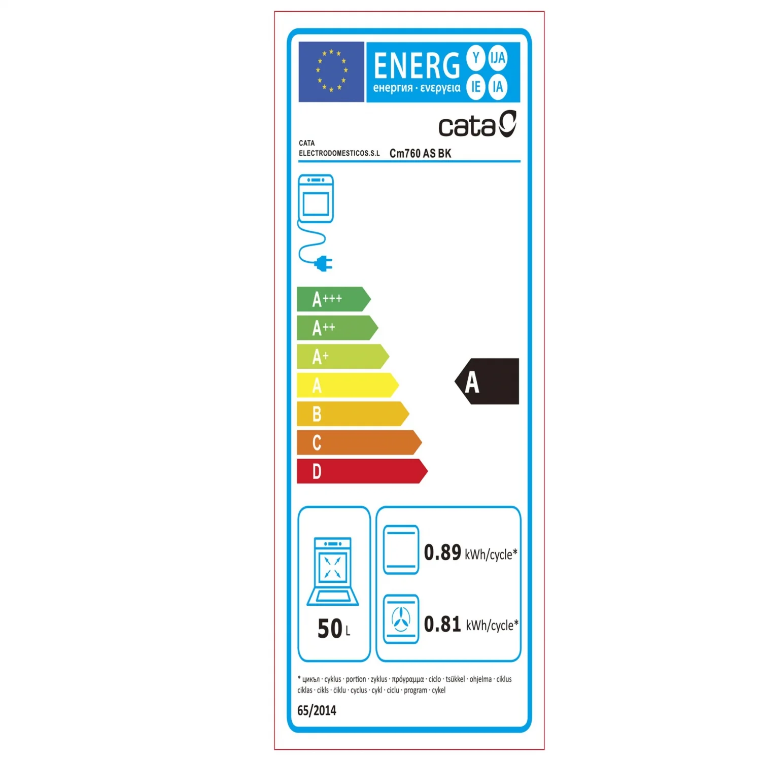 Horno Multifunción Cata CM760AS BK