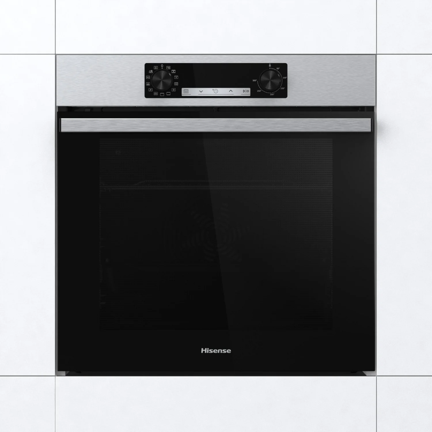 Horno Multifunción Hisense BI64213E14PX, 3,5 kW, 77 L, Apertura Abatible, 4 Funciones de Cocción, Eficiencia A+ - Inox