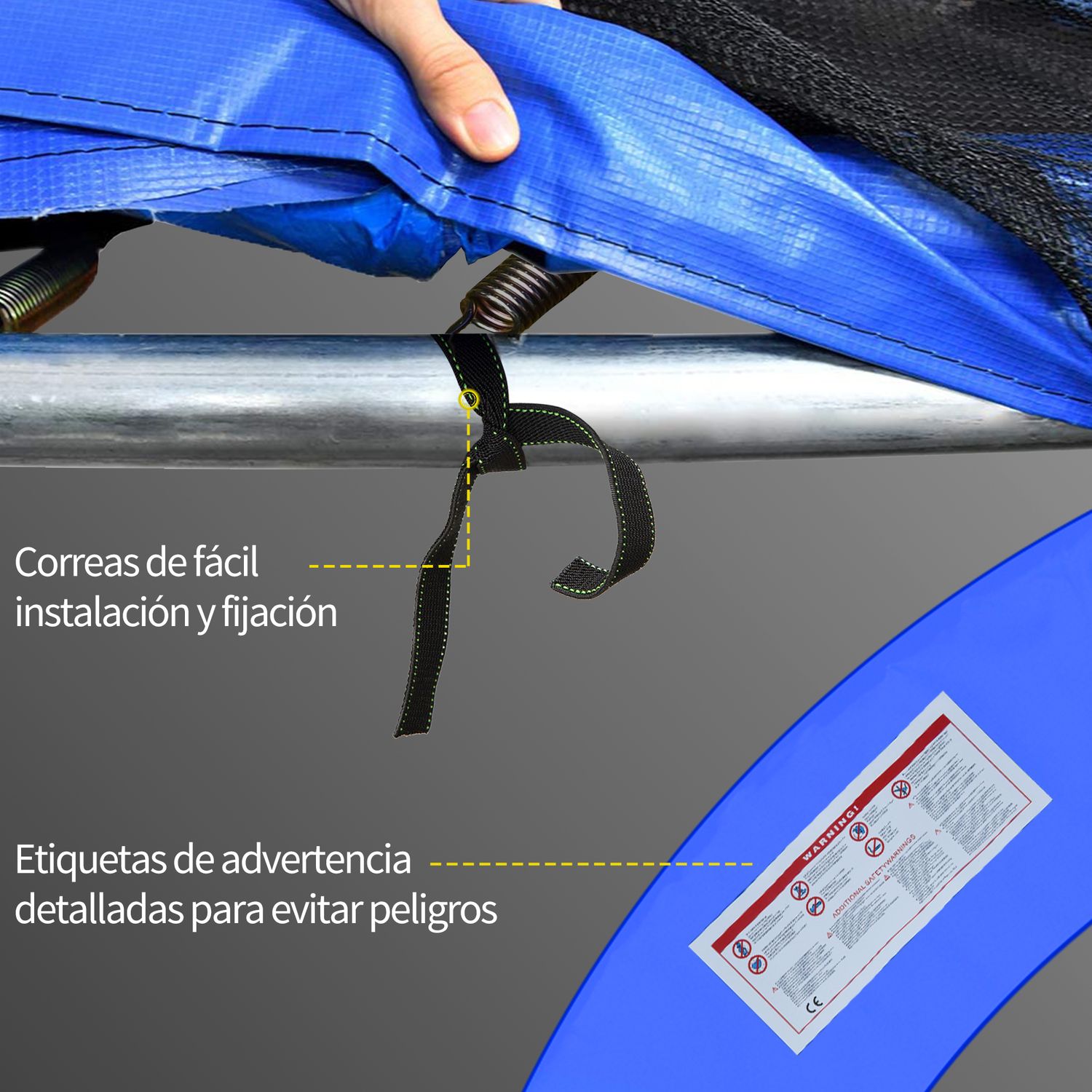 Cubierta De Proteccion Elástica Homcom Plástico Epe Ø305cm, Azul