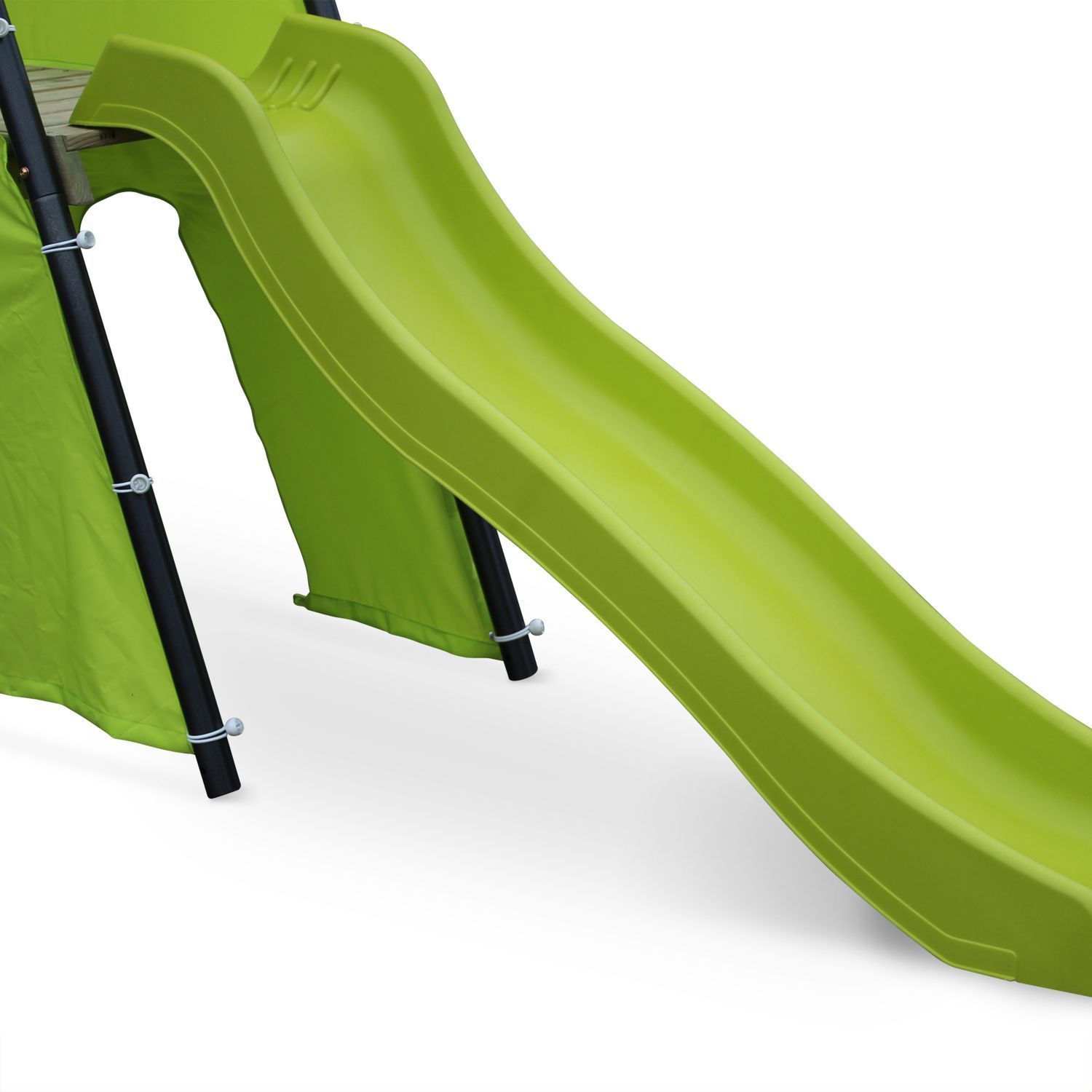 Parque Infantil Con Columpio Y Tobogán, Verde