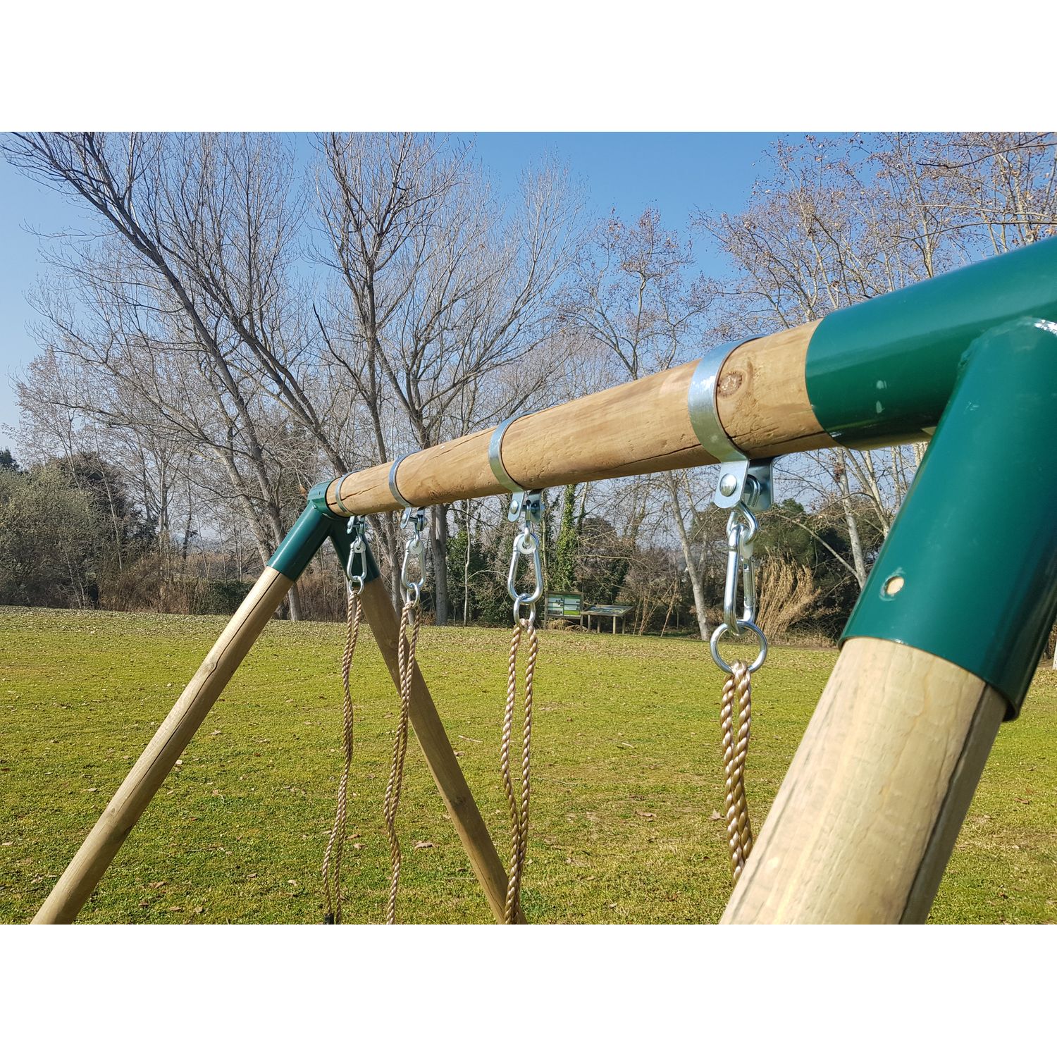 Columpio Doble De Madera Redonda Masgames Kadi L