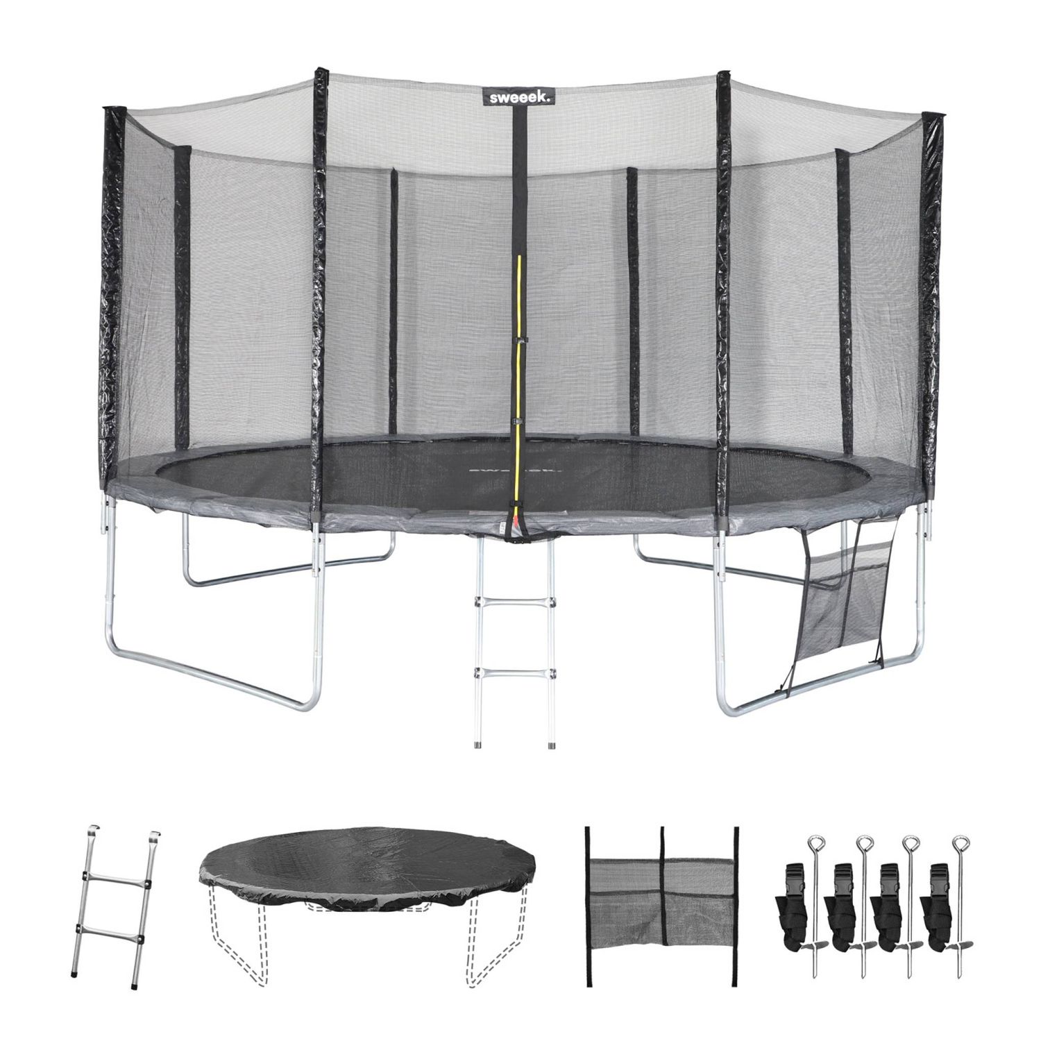 Trampolín Con Pack De Accesorios De 430cm, Gris