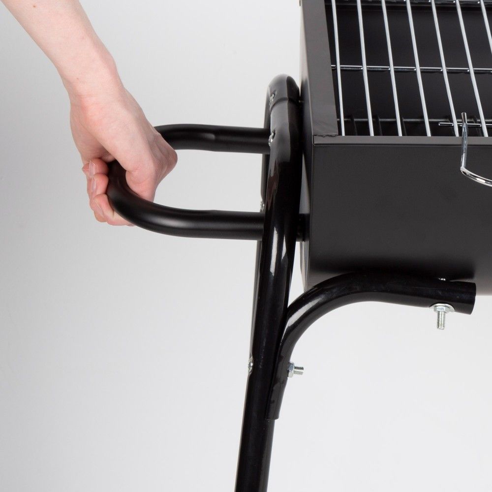 Barbacoa Portátil De Acero 91x33x71 Cm - Aktive. Negro