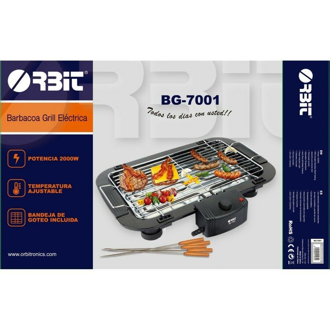 Barbacoa Eléctrica Bbq Grill Parrilla Plancha De Asar Para Cocina Camping Bg-7001