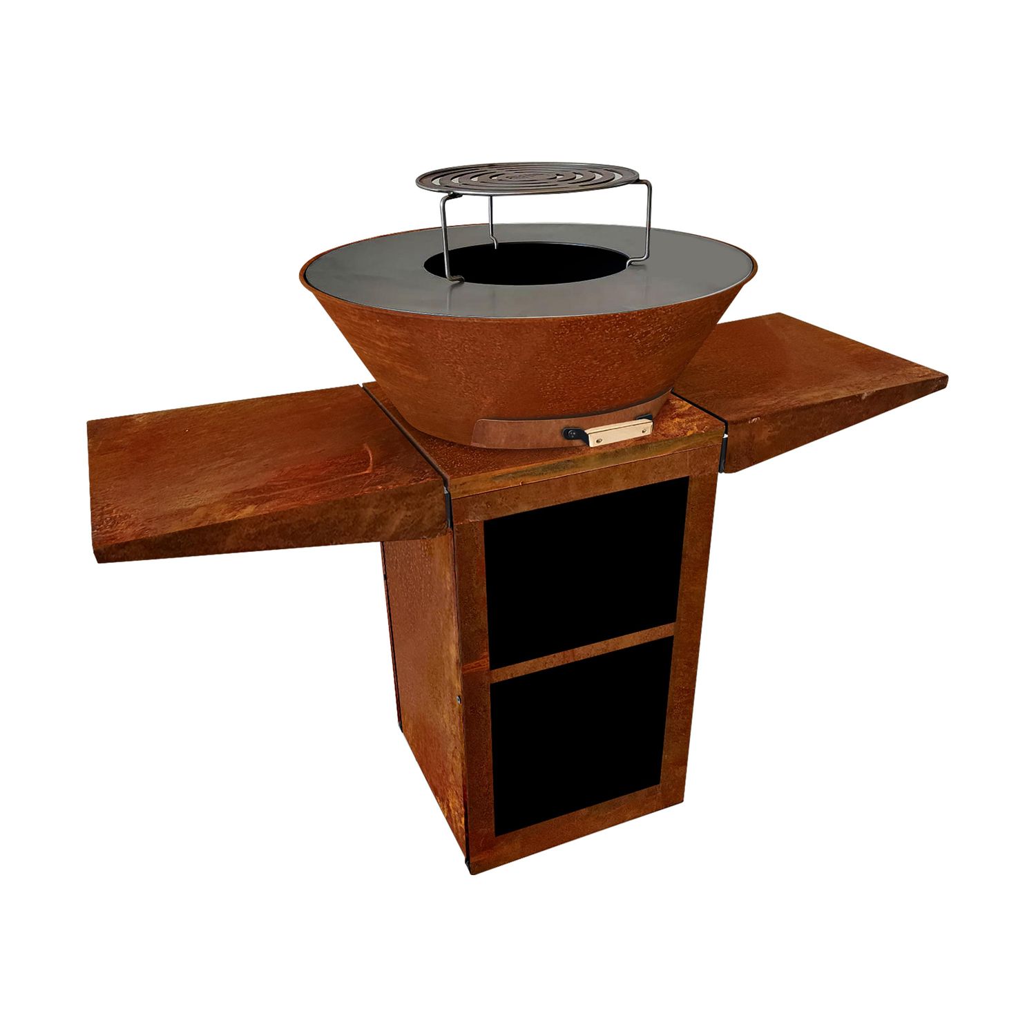 Barbacoa De Acero Corten Con Plancha De 60 Cm