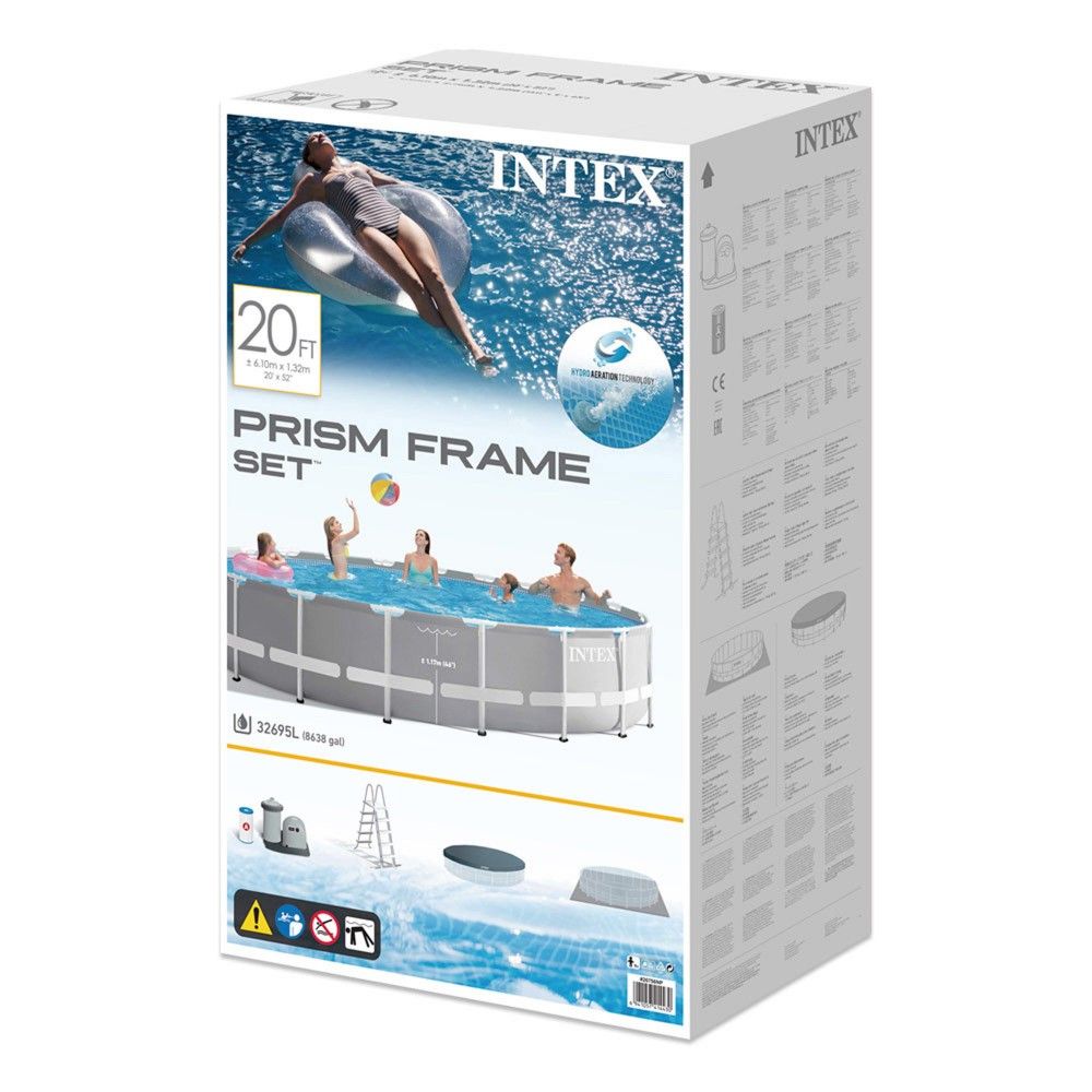 Piscina Desmontable Tubular Circular Pvc 549x122 Cm Gris Intex Con Depuradora