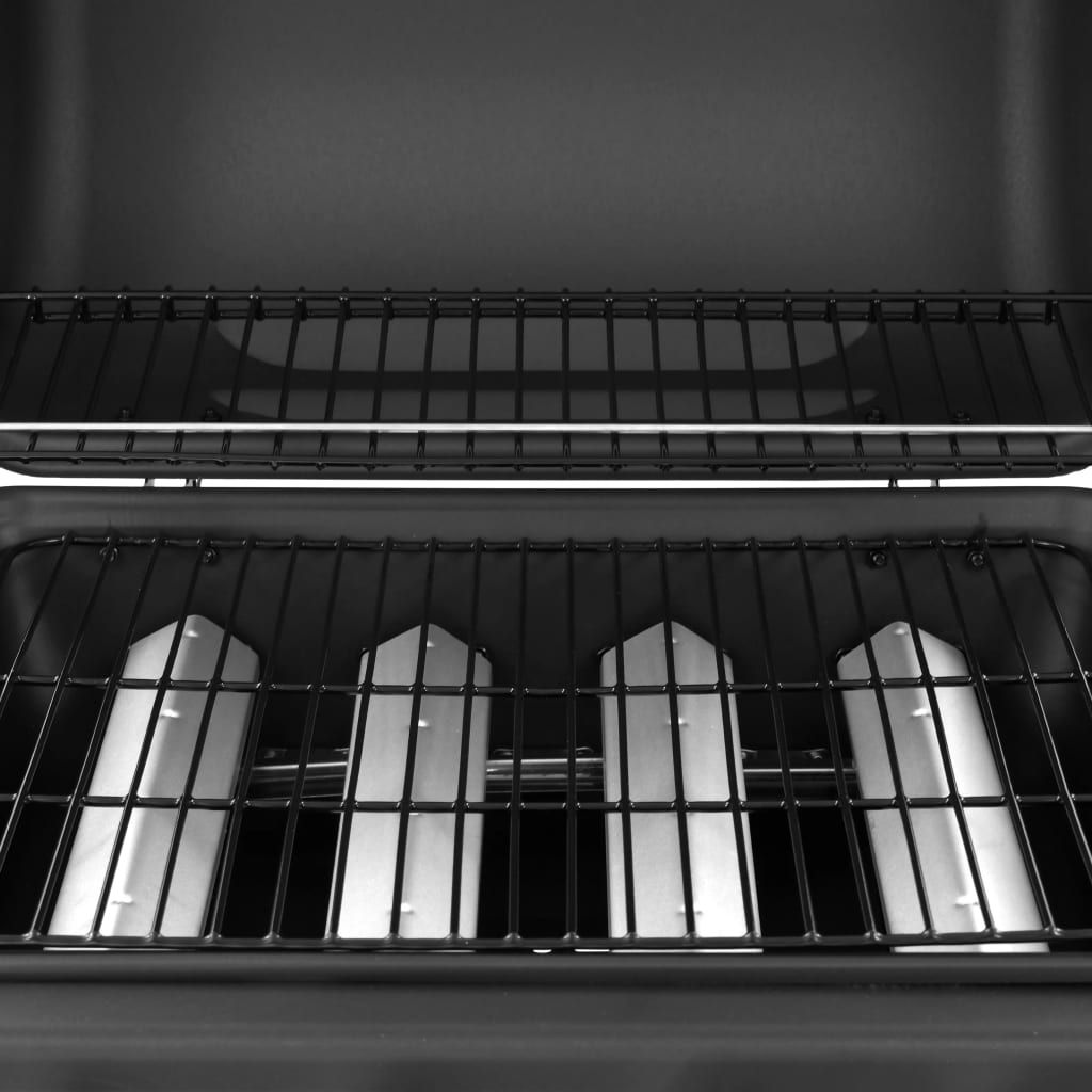 Barbacoa De Gas Con 4 Fogones Negra Vidaxl