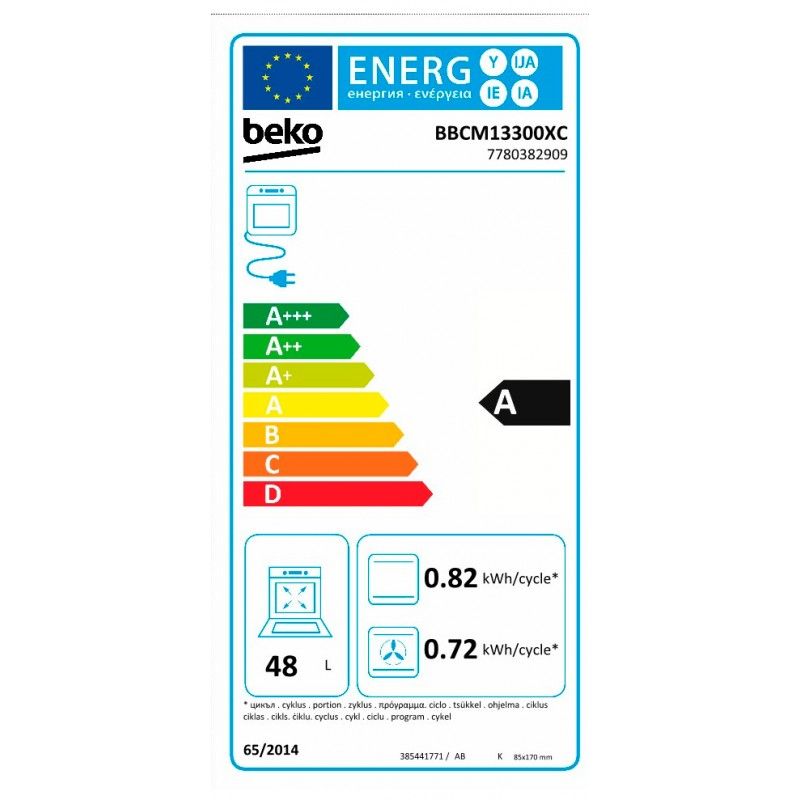 Horno Beko Bbcm13300xc Cristal Negro 45cm
