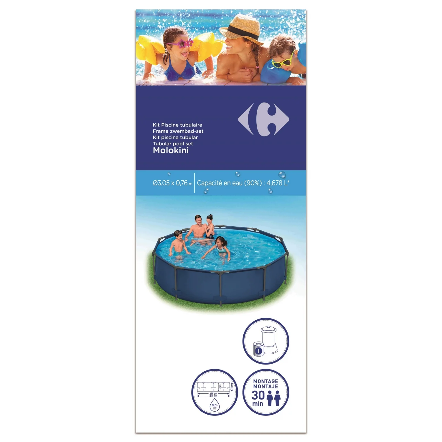 Piscina Redonda Tubular 305x76 cm Molokini