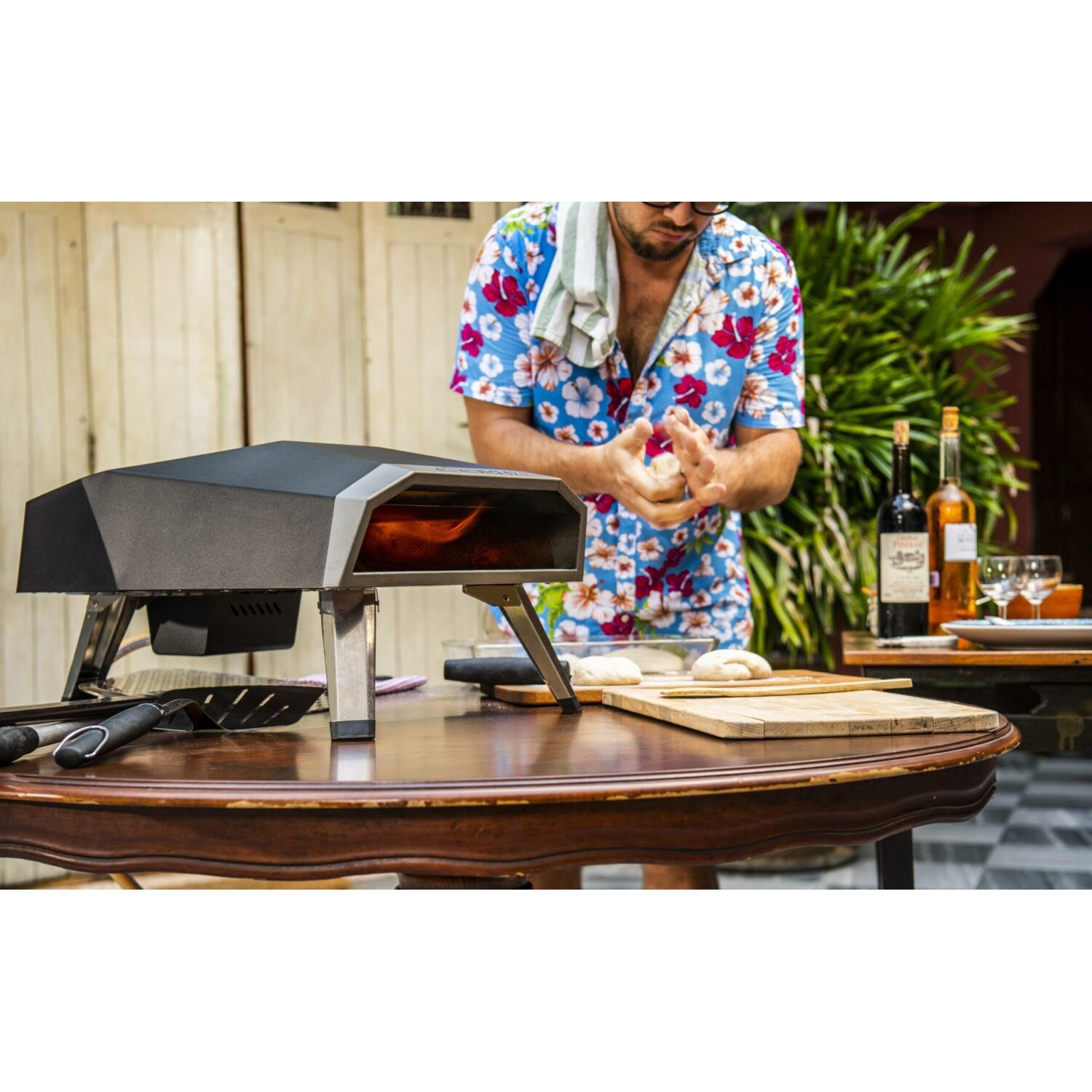 Pizza De Gas Oven - Ovni 16 - Piza Pizza Incluida | Ideal Para La Cocina Al Aire Libre Y Las Vacaciones Al Aire Libre | Compacto Y Portátil | Acero Inoxidable | Trendyflair