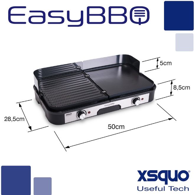 Easy Bbq Parrila Grill, Teppanyaki. Dos Zonas De Cocinado Independientes Conmbinan Pariila Y Plancha, Dos Placas De Aluminio Reversibles Y Antiadherentes Con Dos Termostatos Con Hasta 270º.