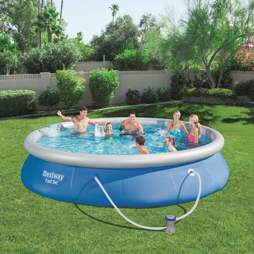 Vidaxl Piscina Hinchable Fast Set Bestway Con Bomba Azul Ø457x84 Cm