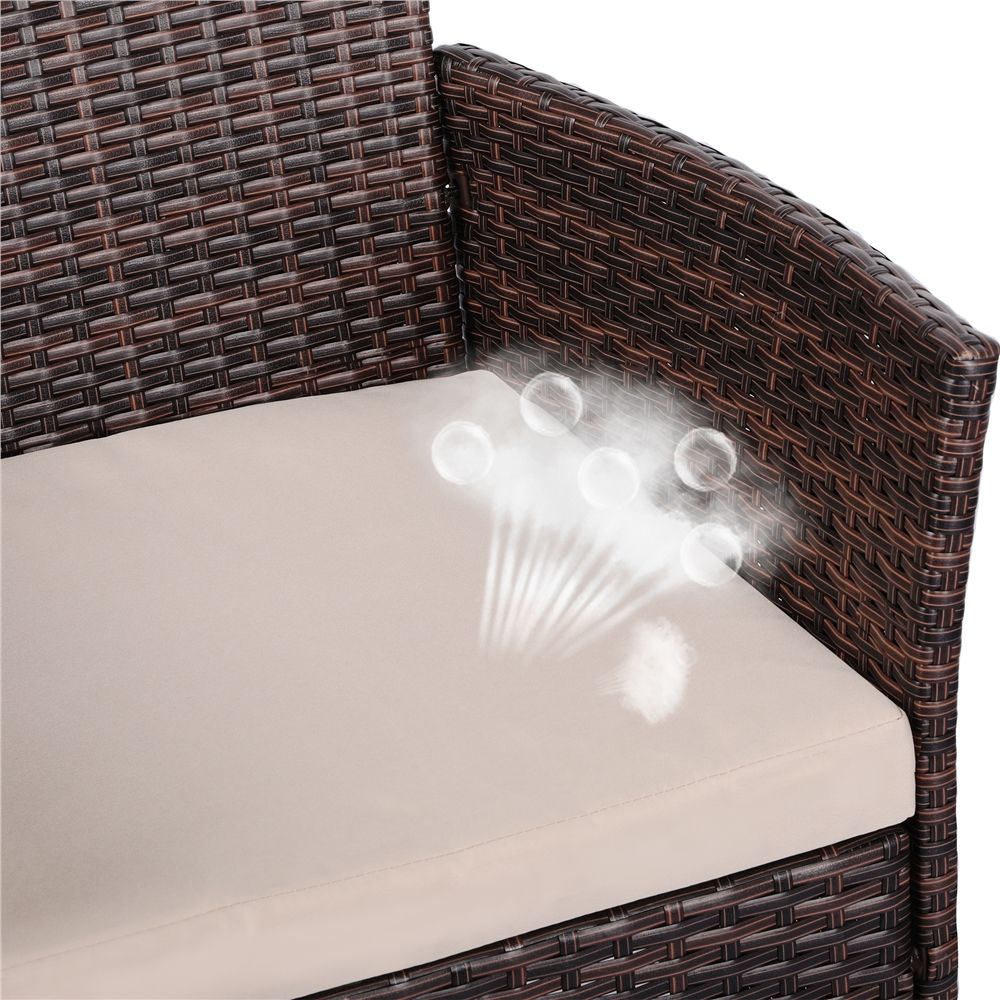 Conjunto De Mesa Y Sillas Exterior Para Balcón Jardin Marrón