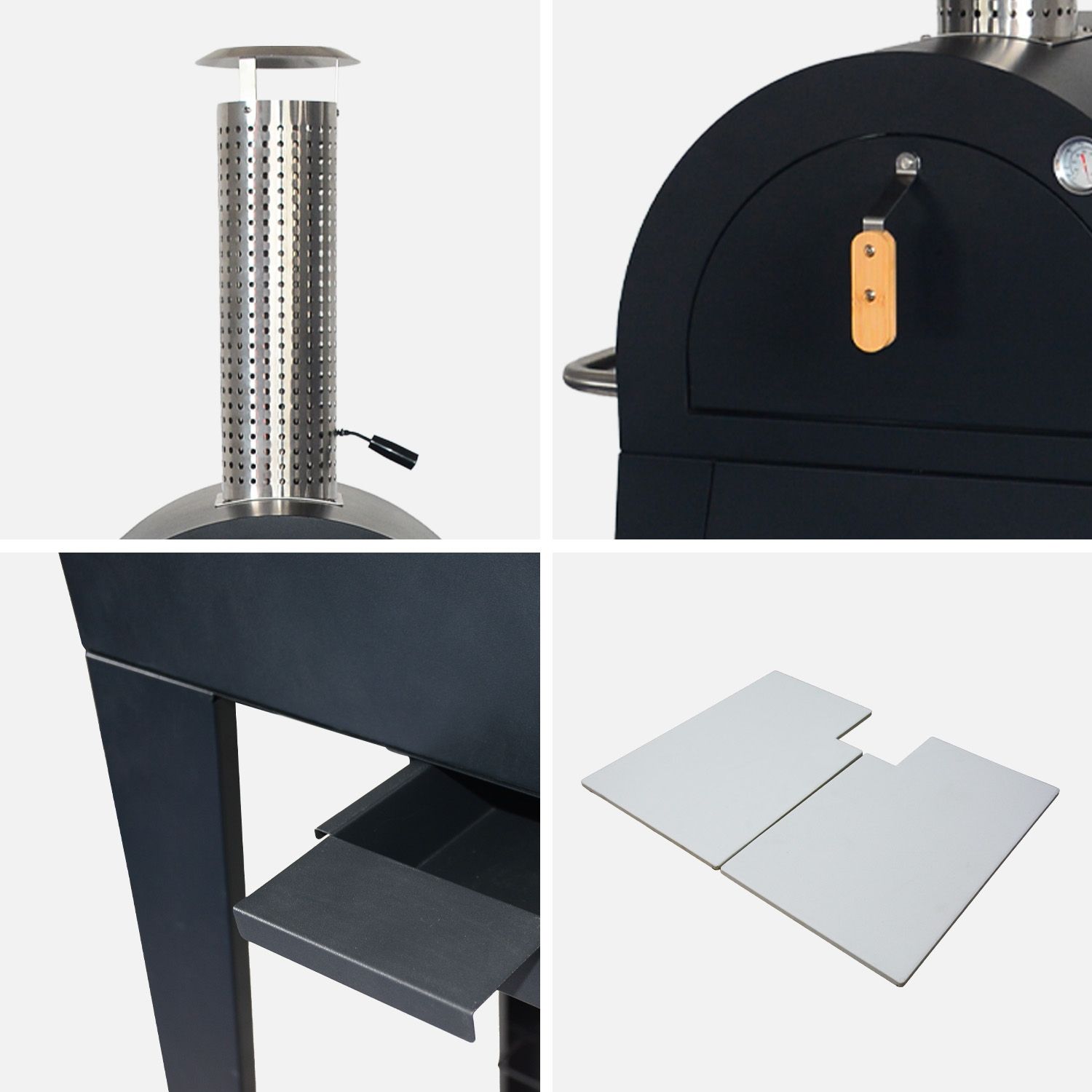 Horno De Pizza Exterior Con Mesa, Negro