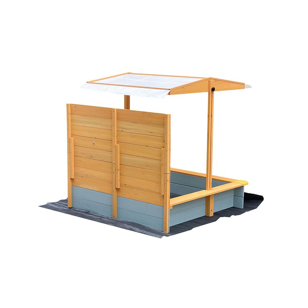 Arenero Infantil Barco Madera Home Deluxe Sandy  110 X 110 X 110 Cm - Natural / Azul