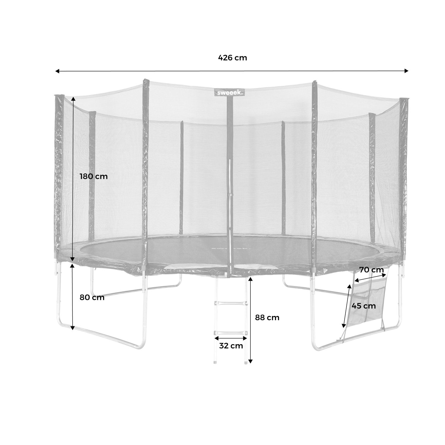 Trampolín Con Pack De Accesorios De 430cm, Verde