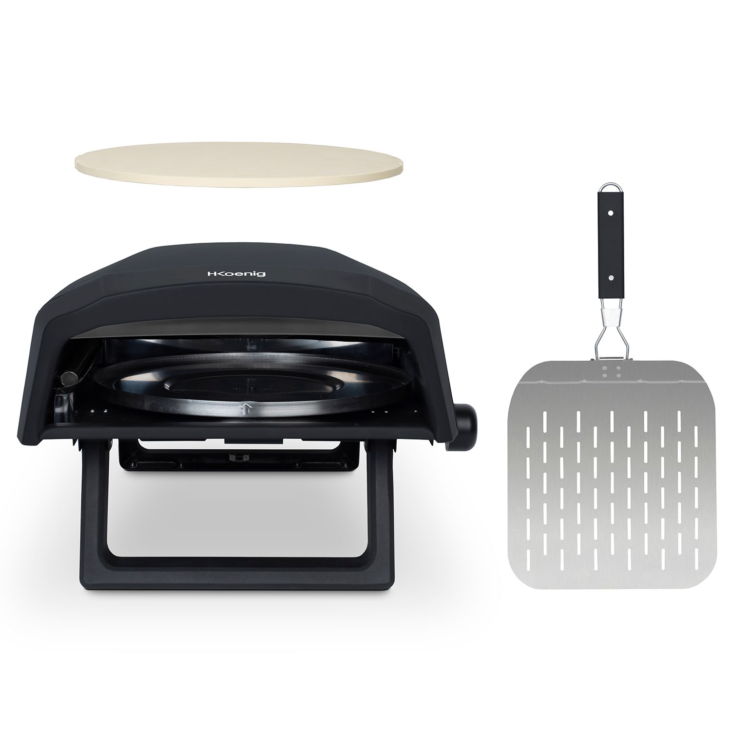 Horno De Pizza A Gas Gino640 H.koenig, 32 Cm, Superficie Giratoria 360°