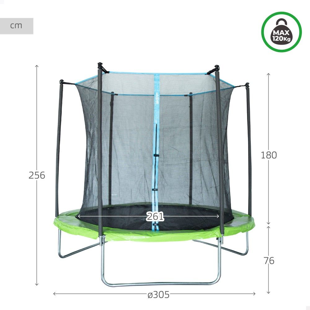Cama Elástica Infantil Acero Máx.120 Kg - Aktive. Verde, Negro Y Azul
