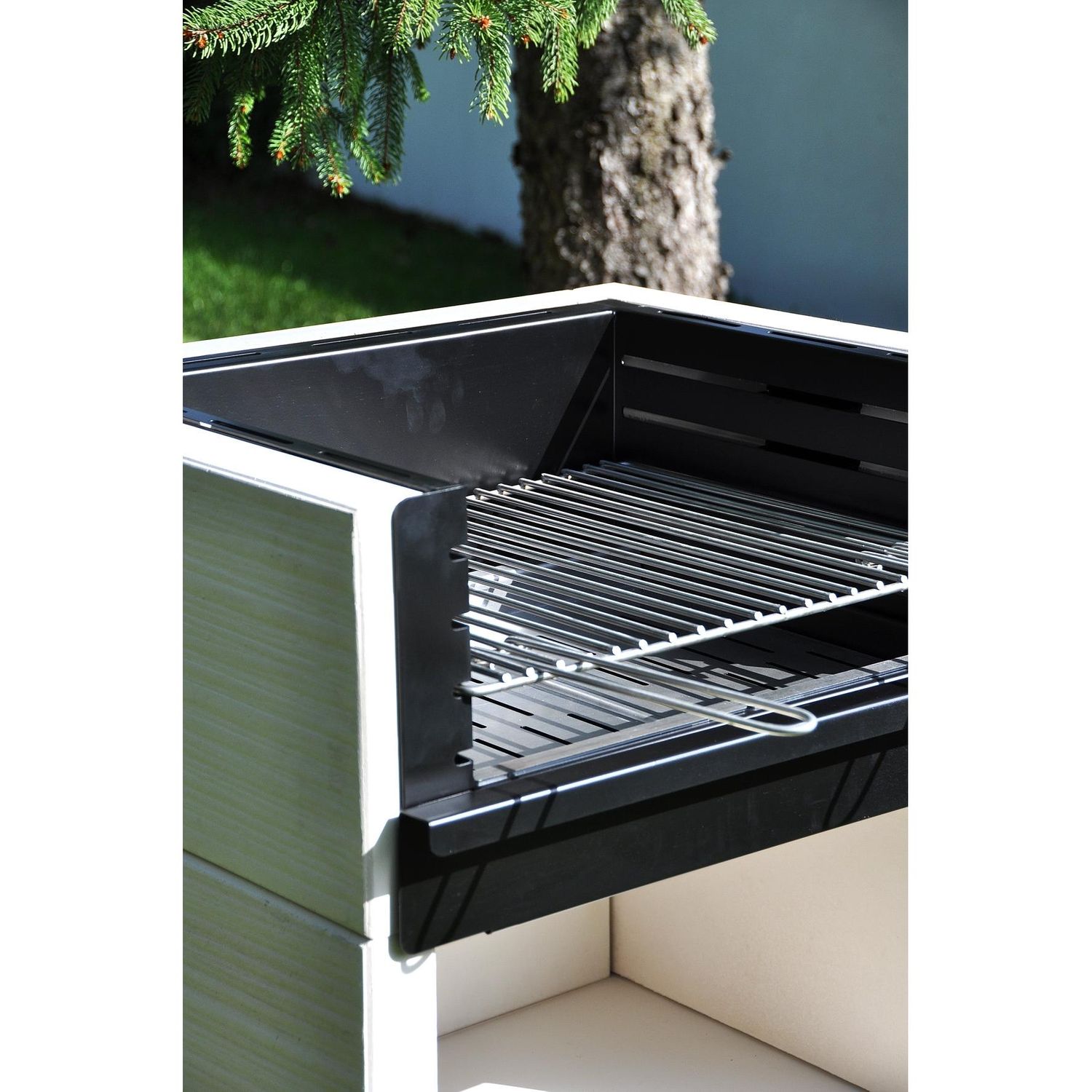 Barbacoa De Hormigón Venit Flex Carbon Y Leña