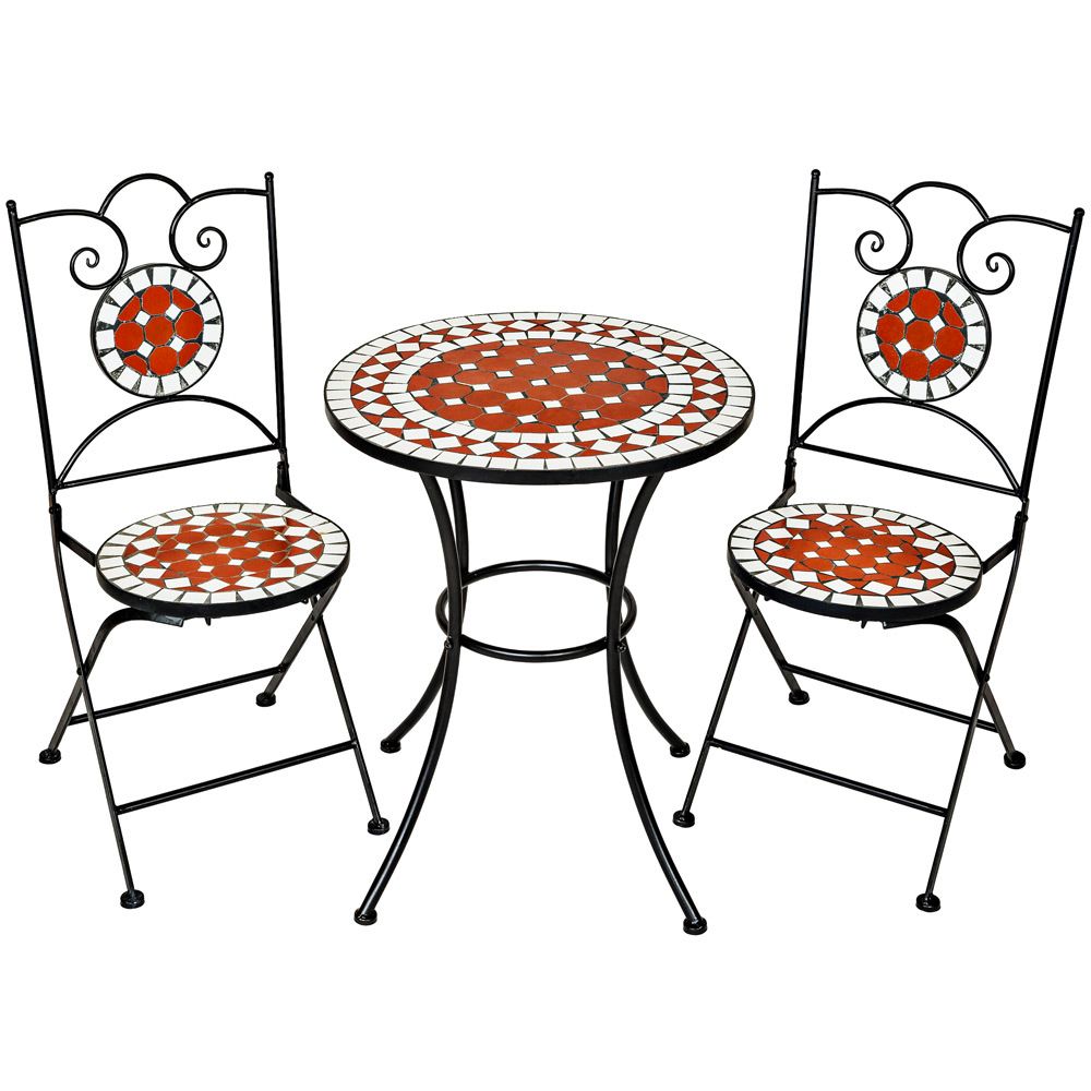 Conjunto De Mesa Ø 60cm + 2 Sillas Mosaico