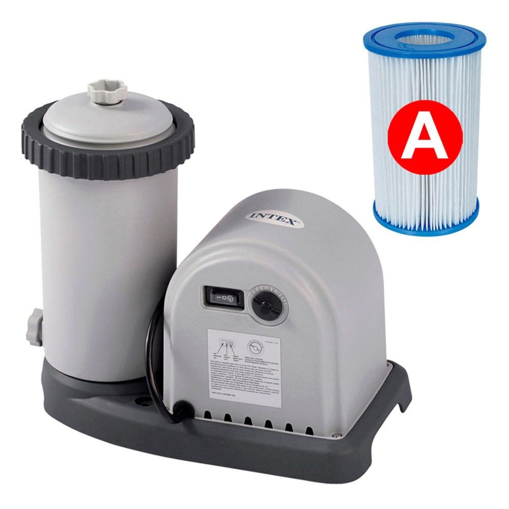 Piscina Desmontable Tubular Circular Pvc 549x122 Cm Gris Intex Con Depuradora